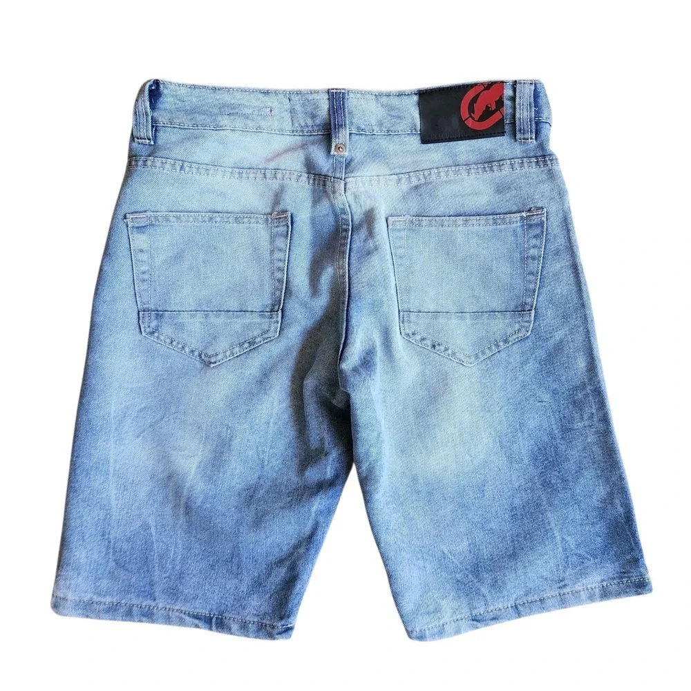 Vintage Ecko Denim Shorts Mens 30 Jorts Blue Zip Fly Chino Casual Adult Y2K‎